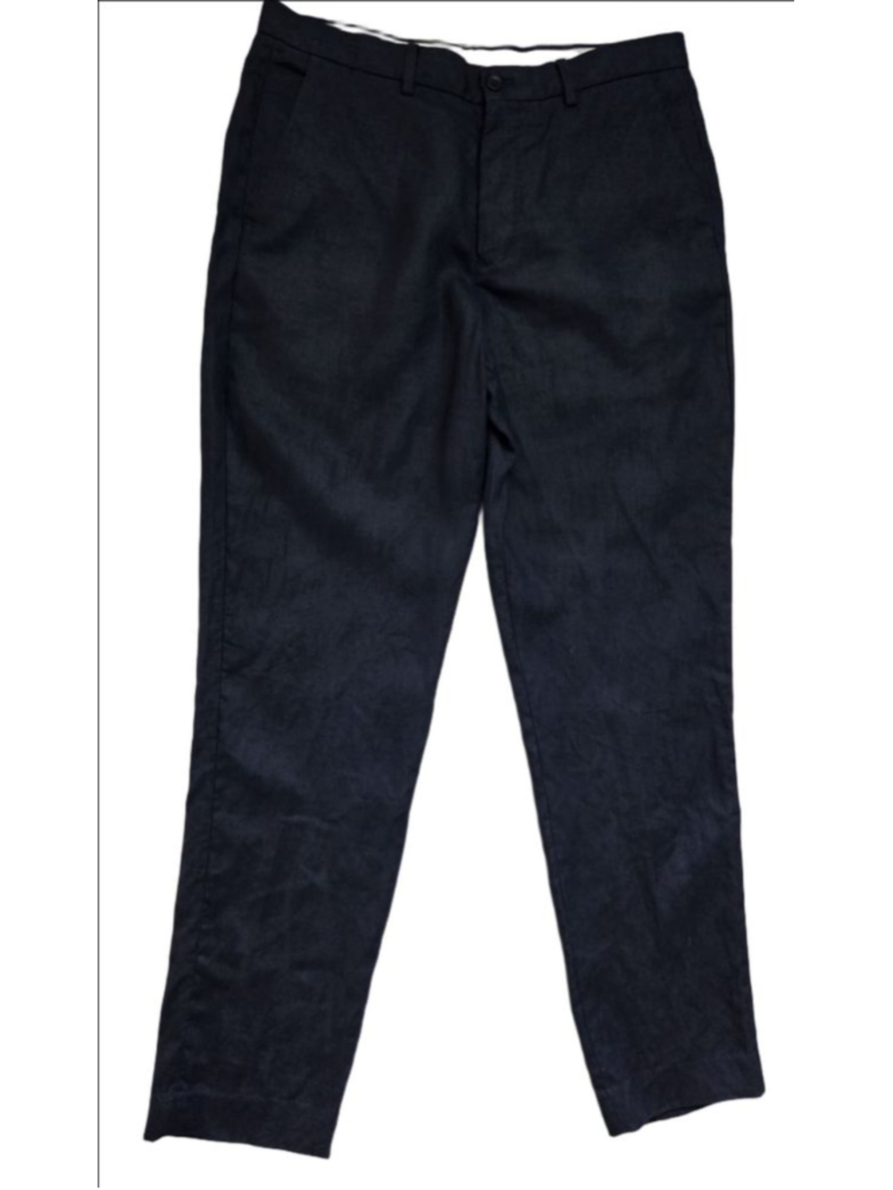 Men's ZARA Navy Linen Trousers Waist 31